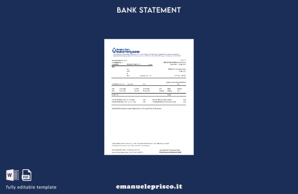 stile verificato modello word di dichiarazione delle transazioni bancarie online